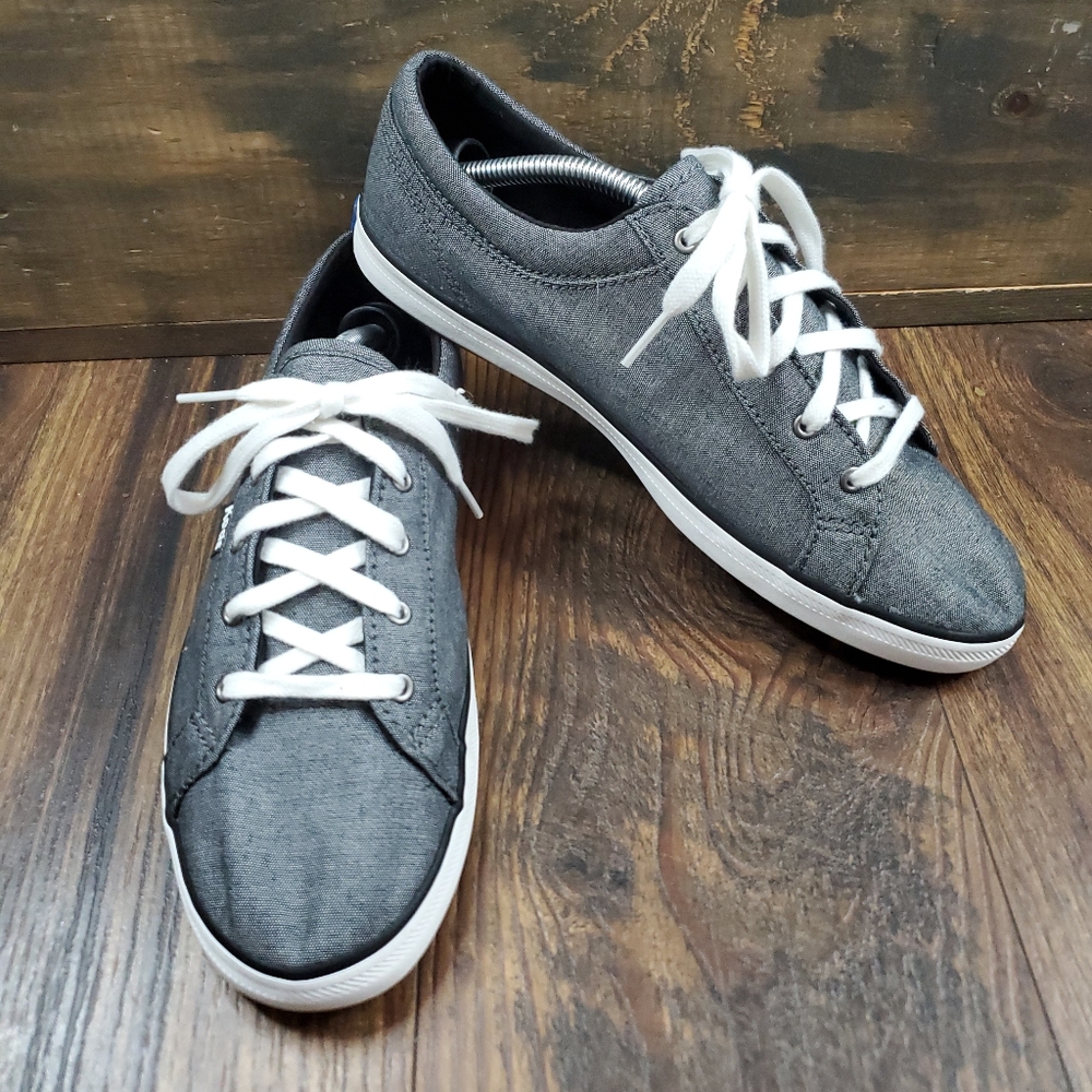 Keds Maven Fabric Lace Up Sneaker Shoe Chambray Black Womens Size 8